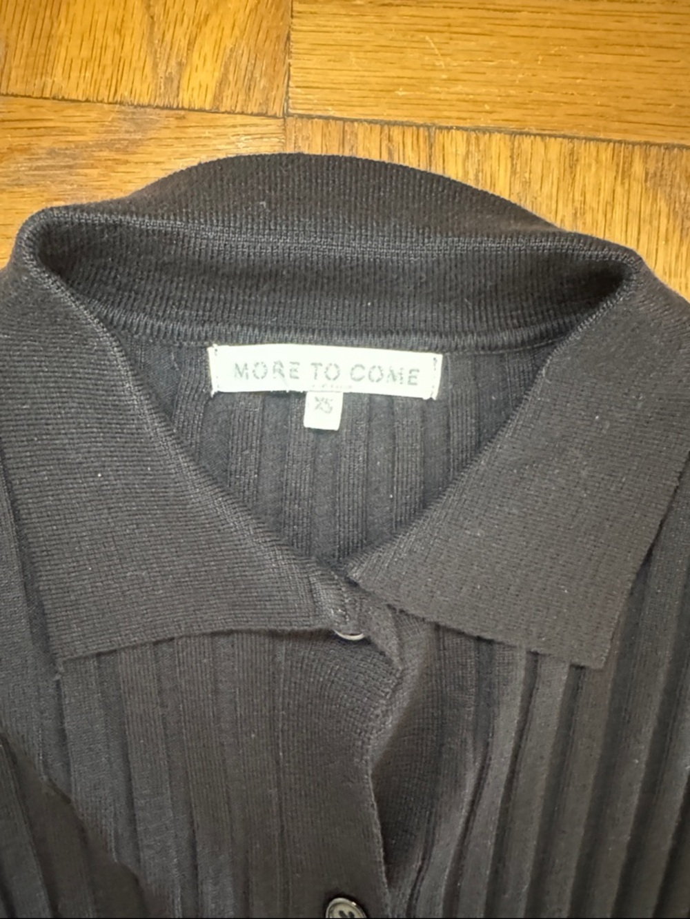 More To Come Brandy Button Front Sweater in Black size XS - Picture 6 of 9